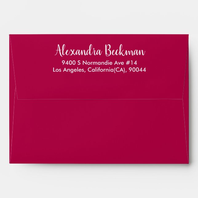 Modern Boho Floral Wedding Envelope (Back (Top Flap))