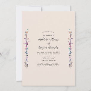 Modern Boho Floral Wildflower Wedding Invitation