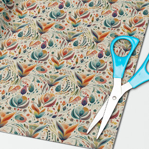 Modern Boho Floral Wrapping Paper