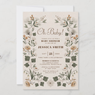 Modern Boho Folk Gender Neutral Baby Shower Invitation