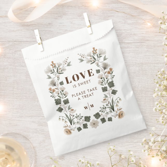 Modern Boho Folk Wedding Love Is Sweet Favour Bag (Clipped)