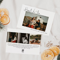 Modern Boho Four Photo Happy New Year