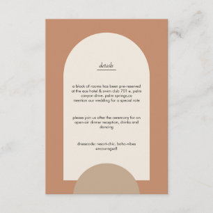 Modern Boho Geometric Arch Terracotta Wedding Enclosure Card