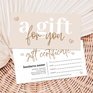 Modern Boho Gift Certificate Voucher