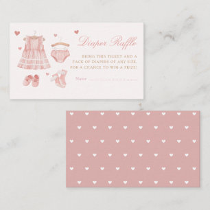 Modern Boho Girl Clothes Diaper Raffle Baby Shower Enclosure Card