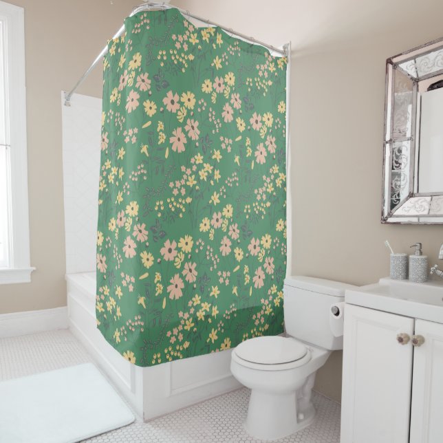 Modern Boho Green Floral Pattern (In Situ)