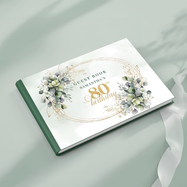Modern Boho Greenery 80th Birthday Guest Book (Modern Boho Greenery 80th Birthday Guest Book)