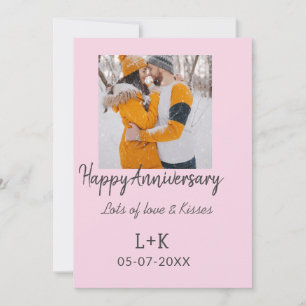 Modern boho happy anniversary add name date orange invitation
