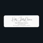 Modern Boho Holly Jolly Christmas Return Address<br><div class="desc">Celebrate the holiday season with this modern boho holly jolly christmas return address label. The unique and editable script gives the design a chic yet elegant touch. Its simple black and white design embodies a classic and whimsical feel, perfect for the winter season. The minimal bohemian festive designer font adds...</div>