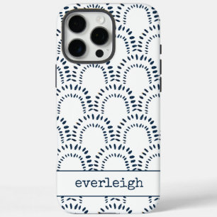 Modern Boho Indigo Blue Rainbow Personalized iPhone 16 Pro Max Case