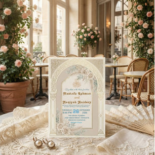 Modern Boho Islamic Nikkah Ceremony Invitation