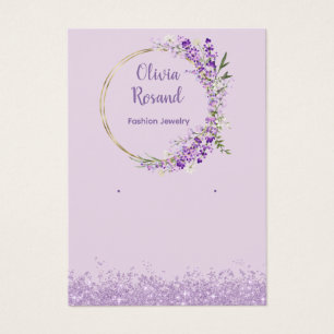 Modern Boho lavender floral earring display card