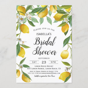 Modern Boho Lemon Summer Bridal Shower Invitation