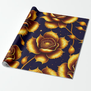 Modern Boho Luxury Gold Rose Collection Wrapping Paper