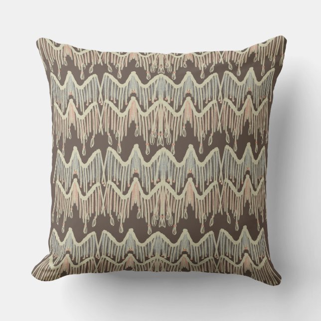 Modern Boho Macrame Rope Hanging Throw Pillow (Front)