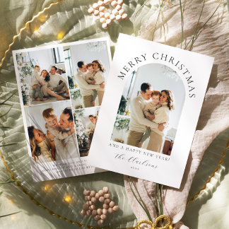 Modern Boho Merry Christmas & Happy New Year Invitation