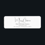 Modern Boho Merry Christmas Return Address<br><div class="desc">Celebrate the holiday season with this modern boho Merry Christmas return address label. The unique and editable script gives the design a chic yet elegant touch. Its simple black and white design embodies a classic and whimsical feel, perfect for the winter season. The minimal bohemian festive designer font adds creativity...</div>