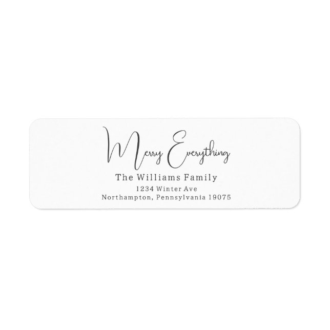 Modern Boho Merry Everything Return Address (Front)