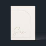 Modern Boho Minimal Arch Table Six Table Number<br><div class="desc">Designed to coordinate with for the «Arches Minimalist» Wedding Invitation Collection. To change details,  click «Details». To move the text or change the size,  font,  or colour,  click «Edit using Design Tool». View the collection link on this page to see all of the matching items in this beautiful design.</div>