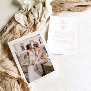 Modern Boho Monogram   Photo Wedding Thank You