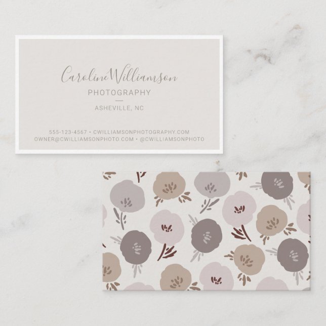 Modern Boho Neutrals Botanical Simple Trendy  Business Card (Front/Back)