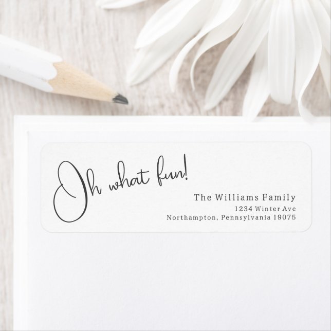 Modern Boho Oh What Fun! Return Address Label (Insitu)
