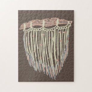 Modern Boho Organic Macrame Art Doodles Jigsaw Puzzle