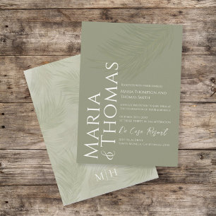 Modern Boho Palm Leaf Botanical Tropical Greenery Invitation