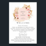 Modern Boho Pampas Grass Floral Wedding poster<br><div class="desc">Modern Boho Pampas Grass Floral Wedding program poster</div>