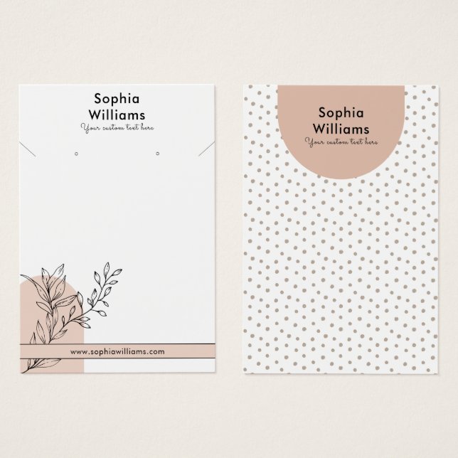 Modern Boho Pastel Necklace & Earring Display Card (Front & Back)