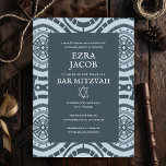 Modern Boho Pattern Custom B'nai Bat Bar Mitzvah  Invitation<br><div class="desc">Perfect card to announce a bar mitzvah, bat mitzvah or other Jewish celebration! Hand made art for you! FULLY CUSTOMIZABLE! Click on “Personalize” above to edit the text. Click "edit using design tool" to adjust the fonts, colours and placements and to delete the back side design if you prefer. Also...</div>