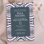 Modern Boho Pattern Custom B'nai Bat Bar Mitzvah  Invitation<br><div class="desc">Perfect card to announce a bar mitzvah, bat mitzvah or other Jewish celebration! Hand made art for you! FULLY CUSTOMIZABLE! Click on “Personalize” above to edit the text. Click "edit using design tool" to adjust the fonts, colours and placements and to delete the back side design if you prefer. Also...</div>