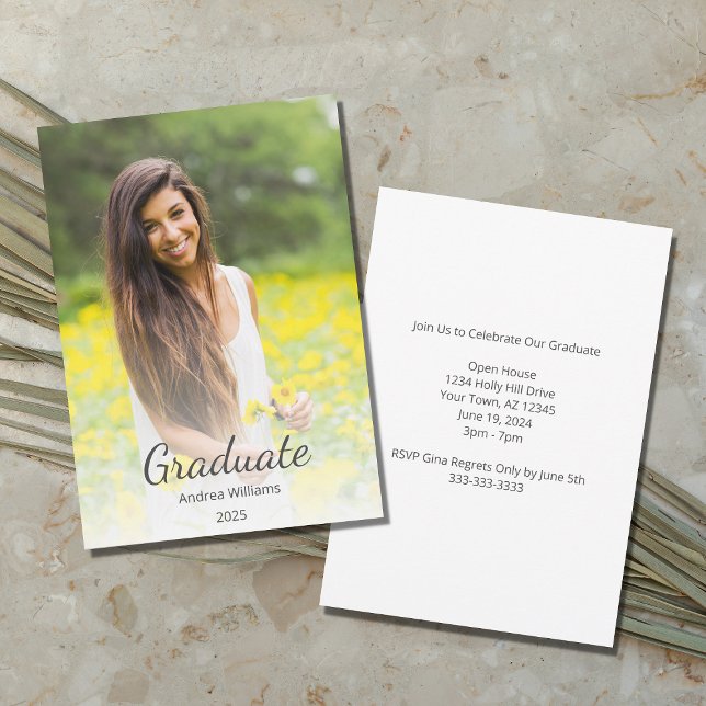 Modern Boho Photo Class of 2025 Graduation Invitation (Creator Uploaded)
