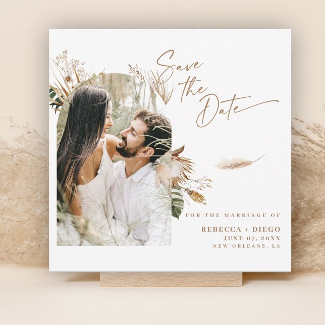 Modern Boho Photo Save The Date  (Creator Uploaded)