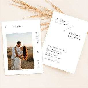 Modern Boho Photo Wedding Invitation
