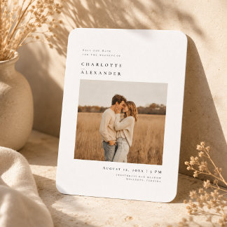 Modern Boho Photo Wedding Save the Date Card