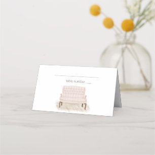 Modern Boho Pink Elegant Floral Wedding Place Card