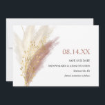 Modern Boho Pink Gold Pampas Grass  Save The Date<br><div class="desc">Can be fully customized to suit your needs. © Gorjo Designs via Zazzle. // Need help customizing your design? Got other ideas? Feel free to contact me (Zoe) directly.</div>