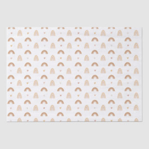 Modern Boho Pink Neutral Rainbow Pattern Tissue Paper