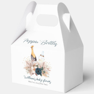 Modern Boho Poppin Champagne Bottles Baby Shower  Favor Box