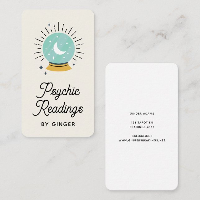 Modern Boho Psychic Reader Medium Tarot Business Card (Front/Back)