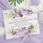 Modern Boho Purple Rose Floral Wedding Invitation<br><div class="desc">Modern and elegant Boho Chic floral design features two lush borders of purple roses surrounded by a variety of airy and carefree greenery. Deep purple rose buds add to the Boho vibe. Your wedding details are placed in the centre in a unique horizontal format. Very easy to customize. This wedding...</div>