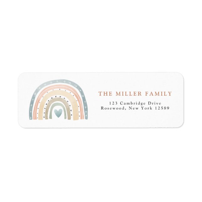 Modern Boho Rainbow Adresse de retour (Devant)