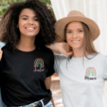 Modern Boho Rainbow Auntie T-Shirt<br><div class="desc">This fully editable Auntie t-shirt features a modern bohemian hand drawn rainbow. This classic style tshirt makes the perfect gift for any Aunt or Auntie-to-be. Or you can simply show everyone that you are a proud Auntie! The wording 'Auntie' is fully editable so you can change the color and wording...</div>