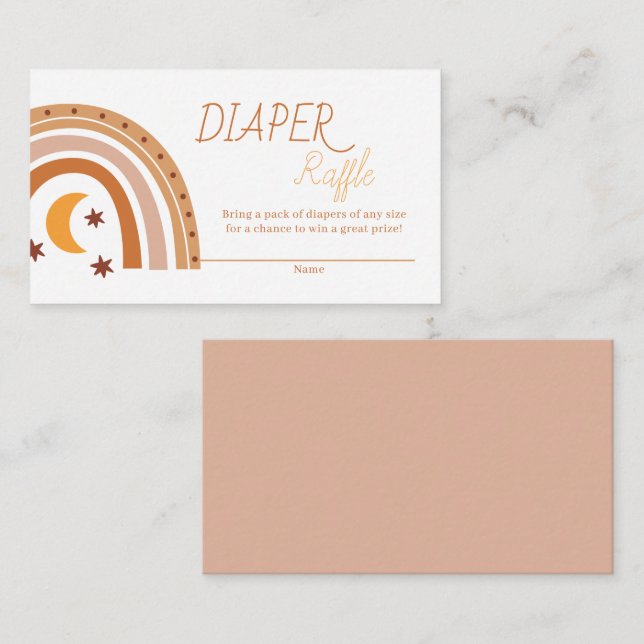Modern Boho Rainbow Diaper Raffle Enclosure Card (Front/Back)