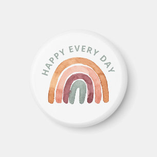 Modern Boho Rainbow -Happy Every Day-  Magnet