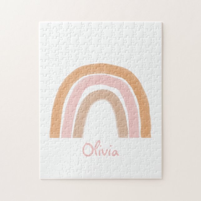 Modern Boho Rainbow Name Puzzle (Vertical)