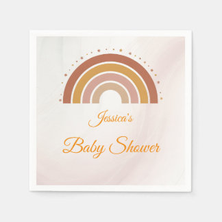 Modern Boho Rainbow Personalized Baby Shower Napkin