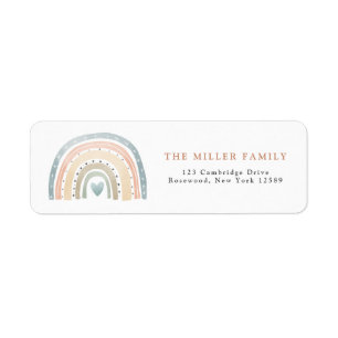 Modern Boho Rainbow Return Address