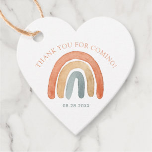 Modern Boho Rainbow Thank You Baby Shower   Favour Tags